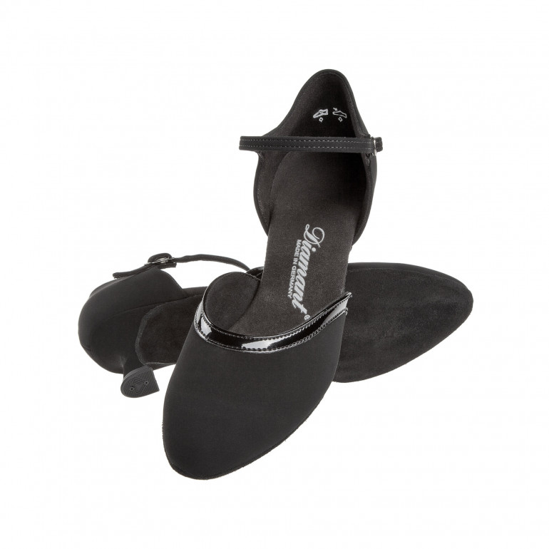 049 Diamant - Chaussures de danse fermées en synthétique noir à talons 5cm