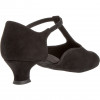 053 Diamant - Chaussures de danse pieds larges en nubuck noir et semelle confort