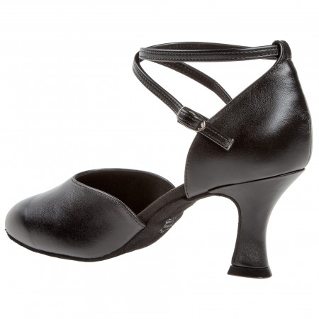 058 Diamant - Chaussures de danse fermées en cuir noir à talons de 6,5cm