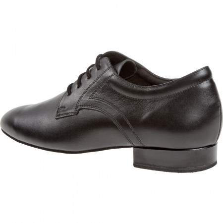 085 Diamant - Chaussures de danse en cuir noir à laçage 4 trous et talons 2cm