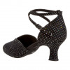 105 Diamant - Chaussures de danse en V en nubuck noir pailleté à talons 5cm