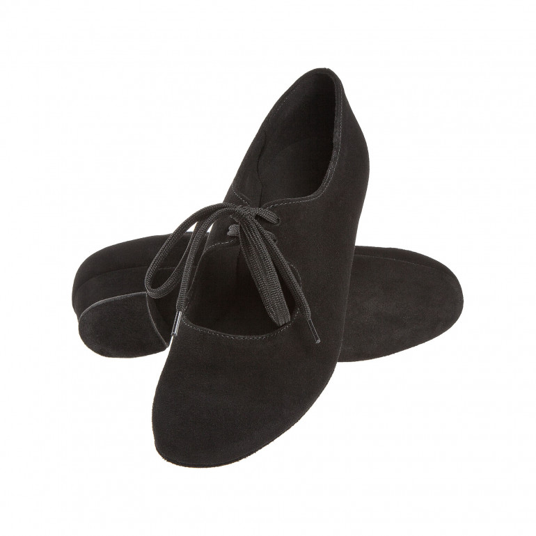 057 Diamant - Chaussures de danse en nubuck noir et semelle confort à talon 3cm