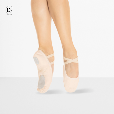 Nina - Demi-pointes sans cordon de serrage en toile et bi-semelle - Dansez-Vous