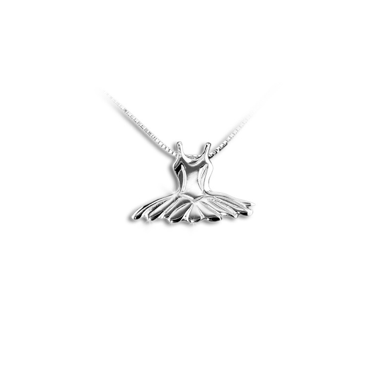 MK-037 - Pendentif ballerine "petit tutu" en argent - Mikelart