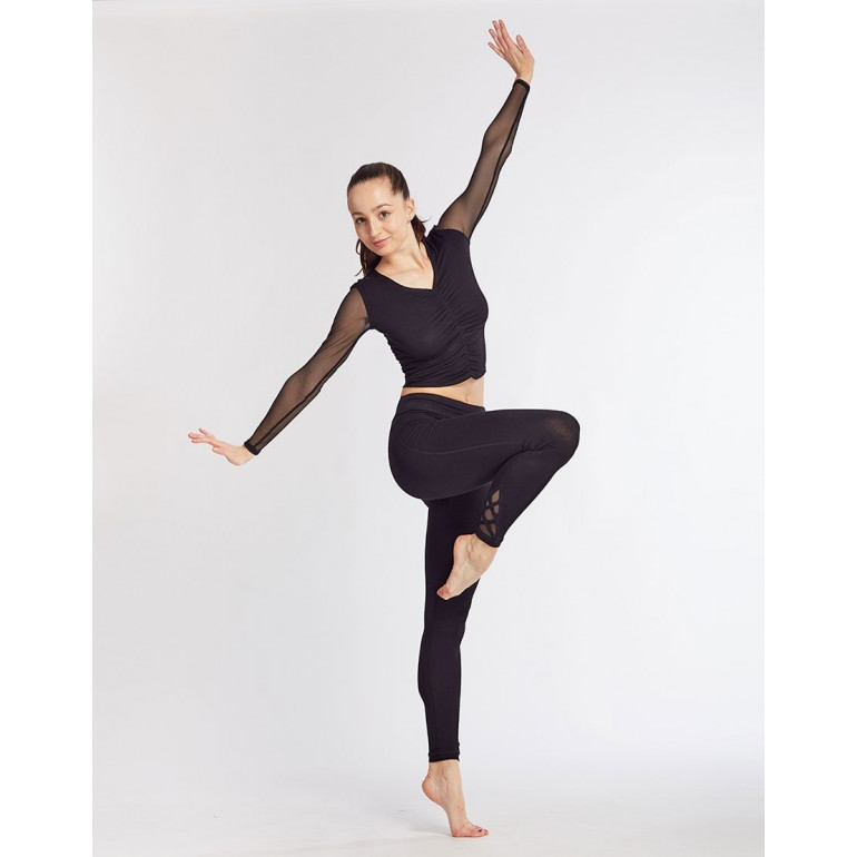 Detour - Legging en viscose avec empiècement en résille - TempsDanse