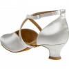 Chaussures de danse V en satin blanc et semelle de confort avec talons de 4,2 cm - Diamant