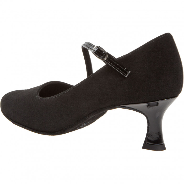 174-106-008 - Chaussures de danse standard en nubuck et cuir verni noir et talons 5 cm - Diamant