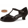 Chaussures de danse en nubuck noir avec semelle confort et talon bobine de 4,2 cm - Diamant