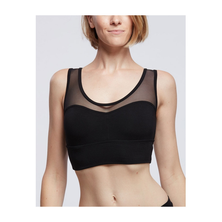 Denisa - Brassière de sport en viscose avec insert en résille - TempsDanse