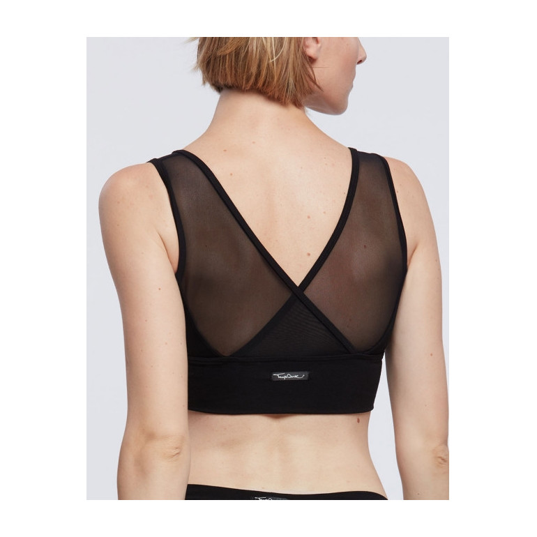 Denisa - Brassière de sport en viscose avec insert en résille - TempsDanse