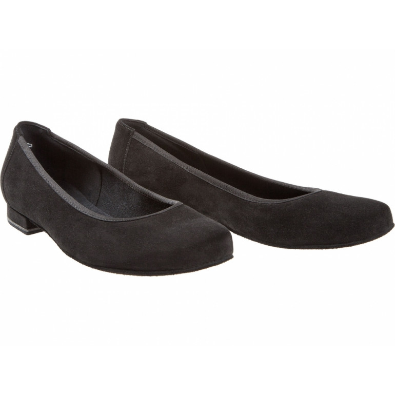 175-005-001 - Chaussures de danse type ballerines en nubuck noir - Diamant