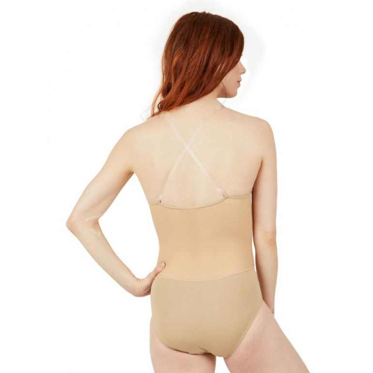 3763W - Body avec col plongeant et tissu opaque - Capezio