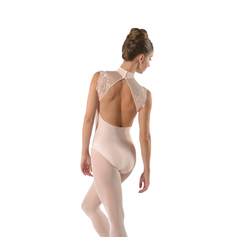 Berenice - Justaucorps femme avec empiècement motif floral - Ballet Rosa