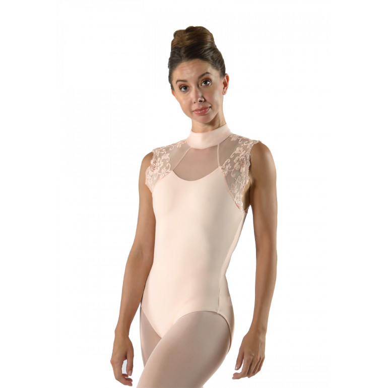 Berenice - Justaucorps femme avec empiècement motif floral - Ballet Rosa