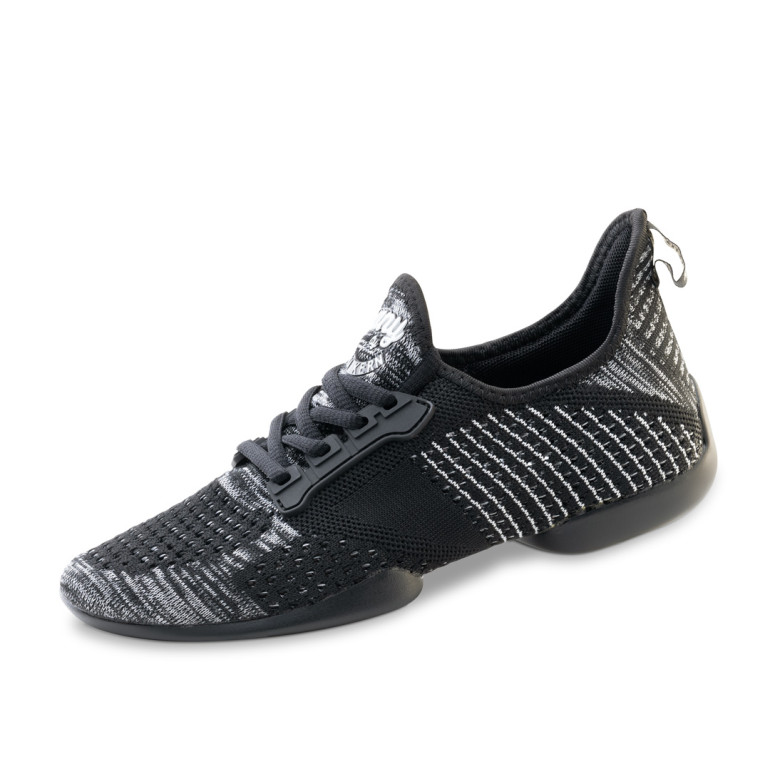 Basket pour homme bi-semelle en tricot mesh et coloris noir et blanc - Anna Kern