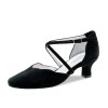 Chaussures de danse fermées coupe V en daim noir - Anna Kern