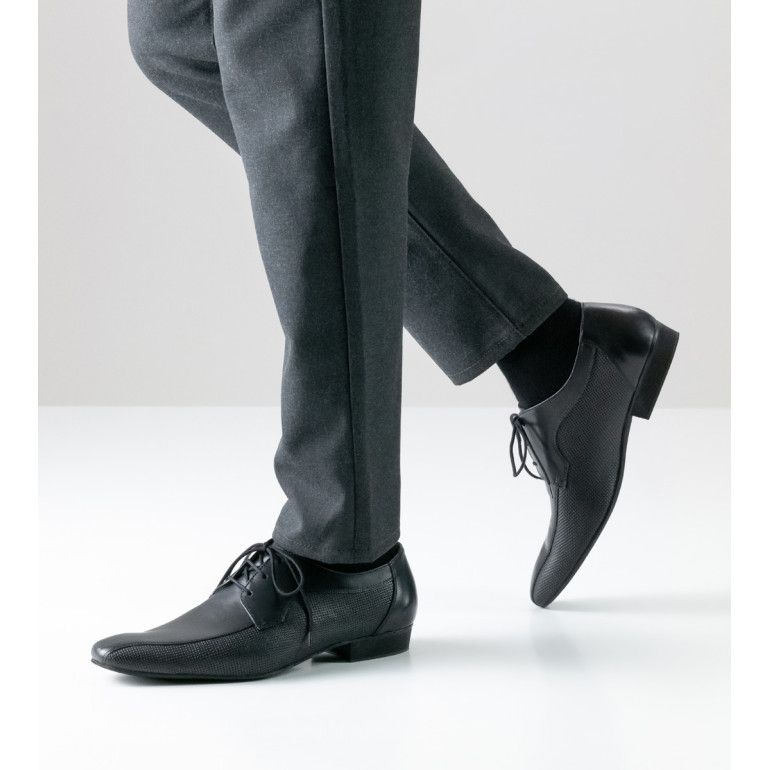 28031 - Chaussures de danse pour homme en cuir noir perforé sur les côtés - Werner Kern