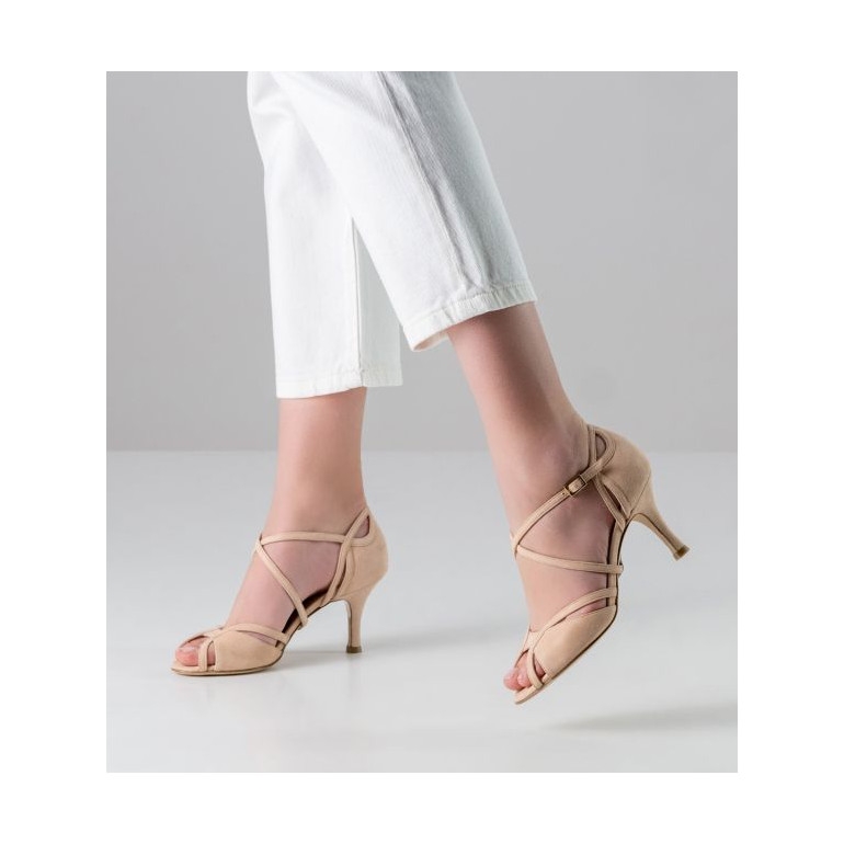 Chaussures de danse en daim beige - Ornella LS - Nueva Epoca