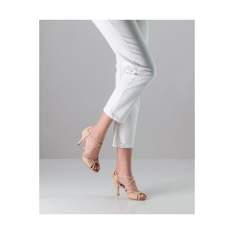 Chaussures de danse en daim beige - Ornella LS - Nueva Epoca