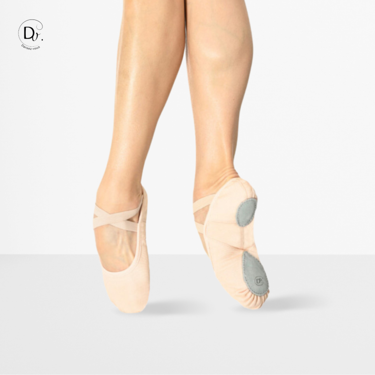 Demi-pointes en toile stretch et bi-semelle - Vanie -  Dansez-Vous