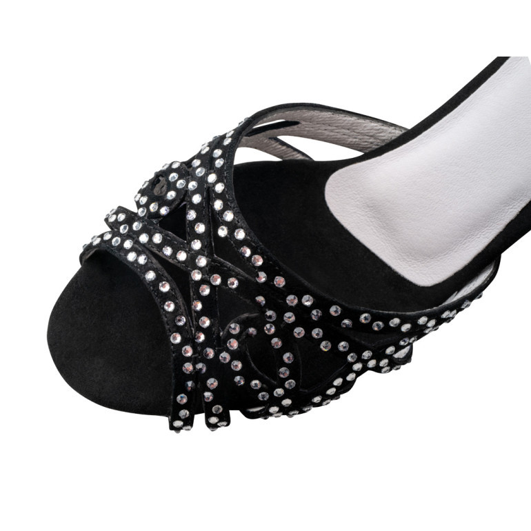 Chaussure de danse en velours noir à strass - Anna kern